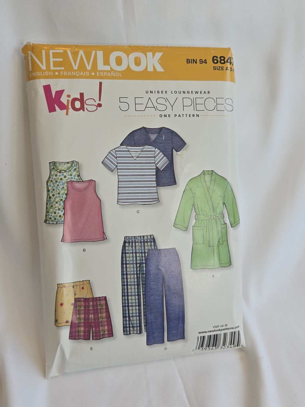 New Look Kids Unisex Loungewear Pajamas Bin 94 6847 Size A 3-8 Sewing Patterns